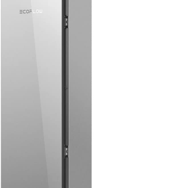 EF ECOFLOW Smart Home Panel 3 home power center, tall rectangular gray cabinet with smooth front panel and black base trim