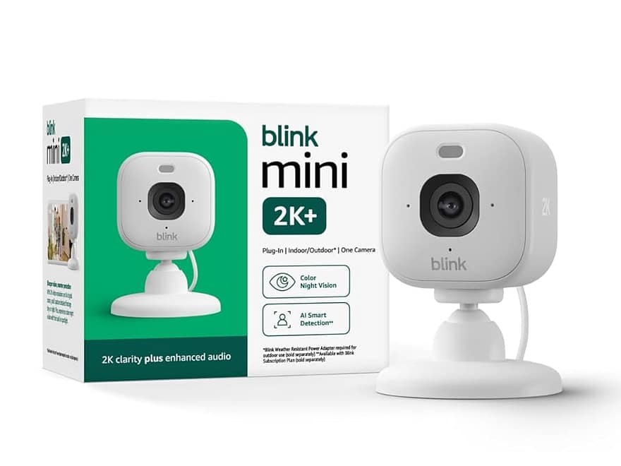 Blink Mini 2K+ compact plug-in 2K security camera