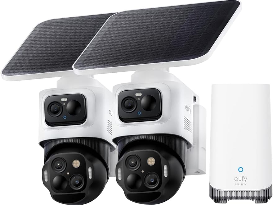 EufyCam S4 4K solar outdoor security camera with Bullet PTZ design